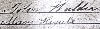 John Walder and Mary Higate signatures